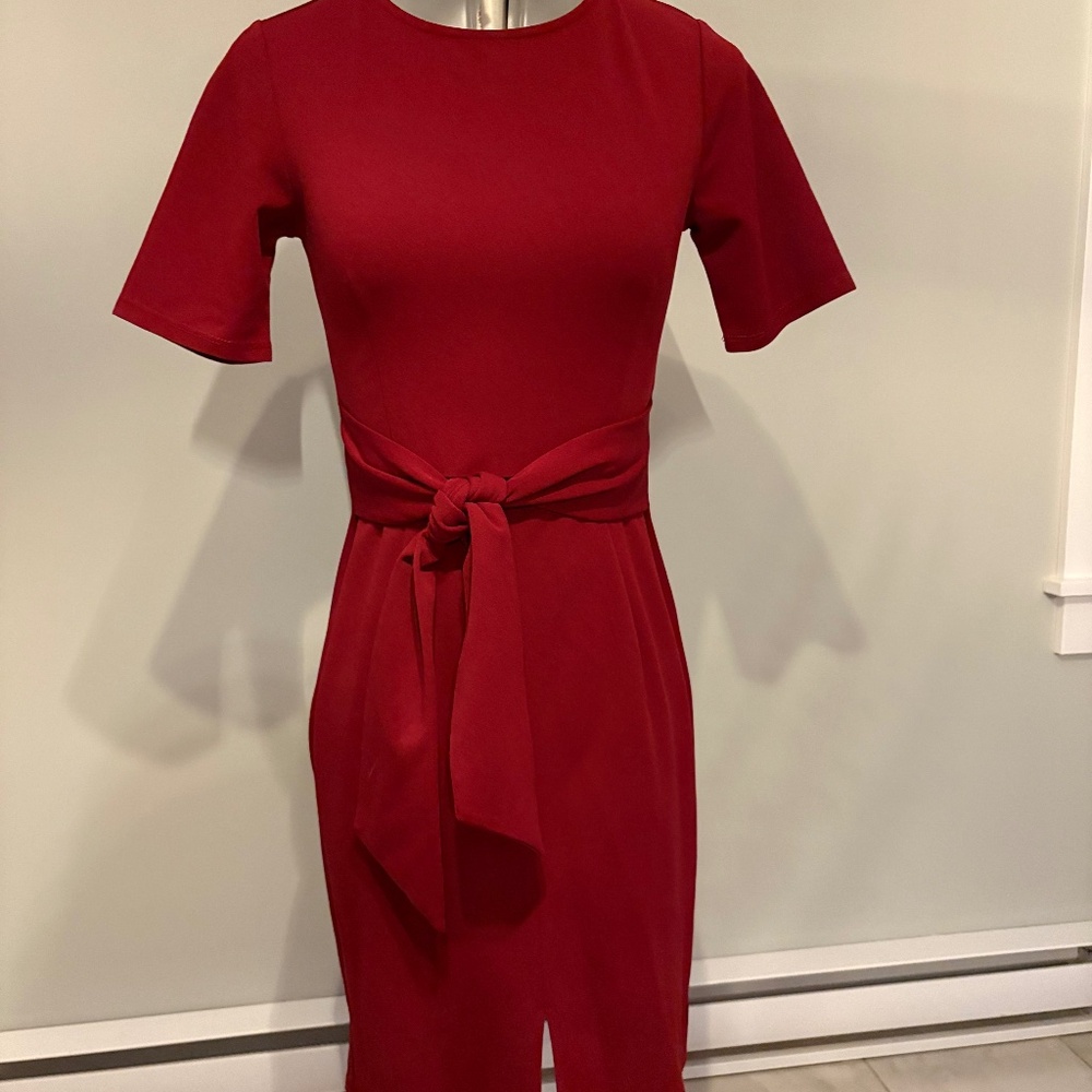 Dark Red Work Dress - Suzy Shier